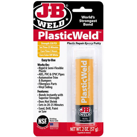 JB Weld PlasticWeld Quick Set Epoxy Putty Stick Plastic Repair Adhesive 8237