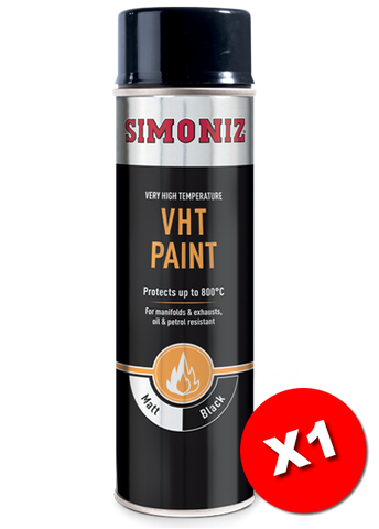 Simoniz Very High Temperature Matt Black  VHT Spray Paint 500ml SIMVHT20D