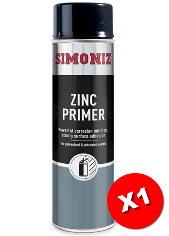 Simoniz Zinc Primer Acrylic Spray Paint 500ml SIMP10D