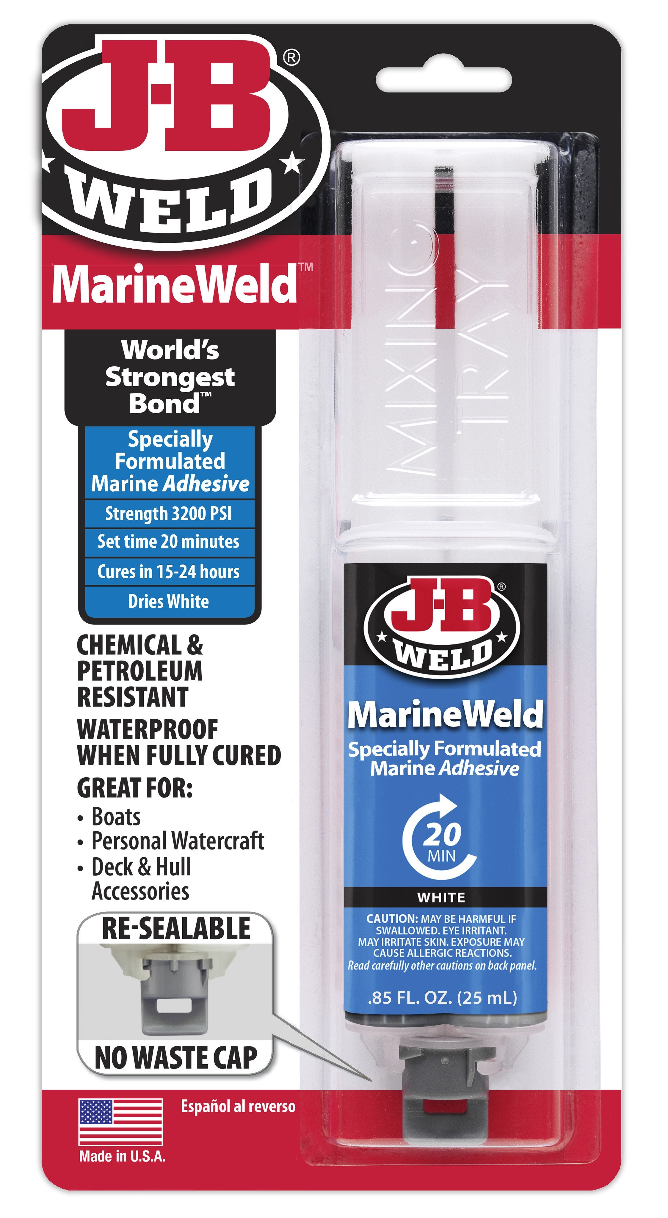 JB Weld MarineWeld High Strength Waterproof Adhesive Glue Syringe