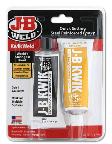JB Kwik Weld Quick Setting Cold Weld Steel Reinfoced Epoxy Glue Professional 8271