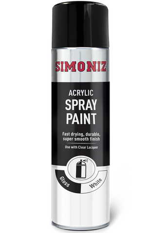 Simoniz High Gloss White Acrylic Spray Paint 500ml SIMP18D