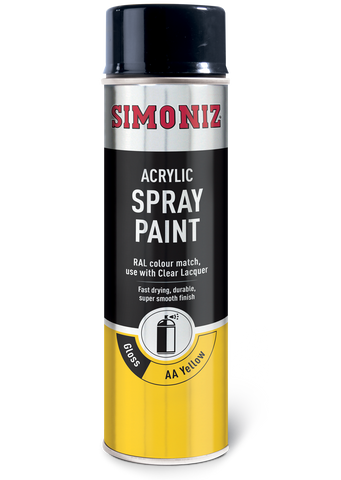 Simoniz AA Van Gloss Yellow Acrylic Spray Paint 500ml SIMP24D