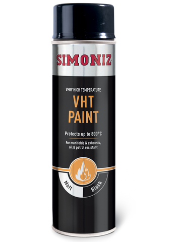 Simoniz Very High Temperature Matt Black  VHT Spray Paint 500ml SIMVHT20D