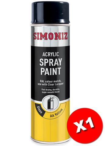 Simoniz AA Van Gloss Yellow Acrylic Spray Paint 500ml SIMP24D