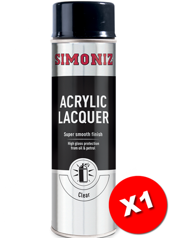 Simoniz Clear Lacquer High Gloss Acrylic Spray Paint 500ml SIMP22D