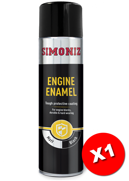 Simoniz Engine Enamel Matt Black Acrylic Spray Paint 500ml SIMVHT30D