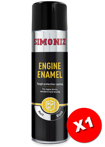 Simoniz Engine Enamel Matt Black Acrylic Spray Paint 500ml SIMVHT30D