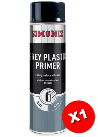 Simoniz Grey Plastic Primer Acrylic Spray Paint 500ml SIMP08D