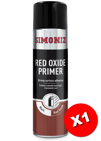 Simoniz Red Oxide Primer Acrylic Spray Paint 500ml SIMP13D