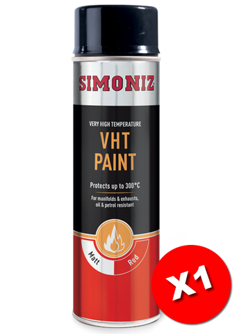 Simoniz Very High Temperature Matt Red VHT Spray Paint 500ml SIMVHT23D